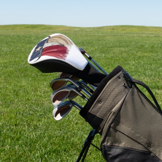 Langhorn Bull Skull beschädigt getragene Texas Fla Golf Headcover (In SItu)