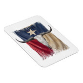 Langhorn Bull Skull beschädigt getragene Texas Fla Magnet (Rechte Seite)