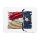 Langhorn Bull Skull beschädigt getragene Texas Fla Magnet (Horizontal)
