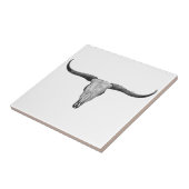 Langhorn Skull Fliese (Seite)