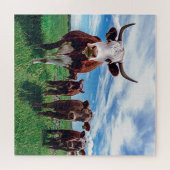 Langhornrinder Puzzle (Horizontal)