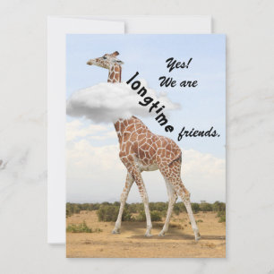 Langjährige Freunde - mit Giraffenfoto Feiertagskarte