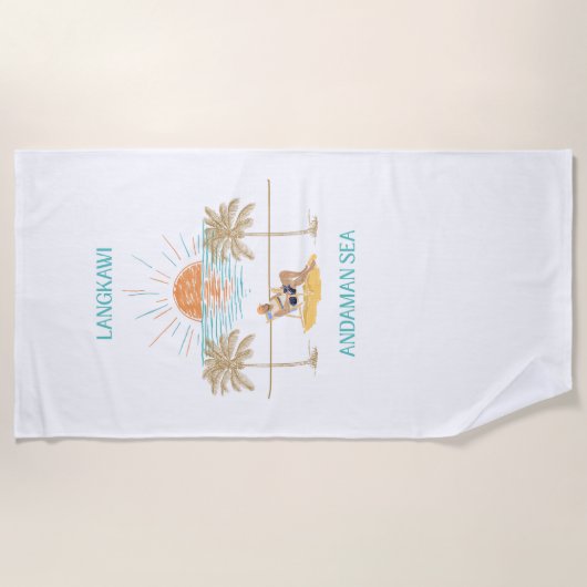 Langkawi Andaman-Meer Retro Chic Strandtuch (Vorderseite)