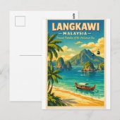 Langkawi Island, Malaysia, in a vibrant retro  Postkarte (Vorne/Hinten)