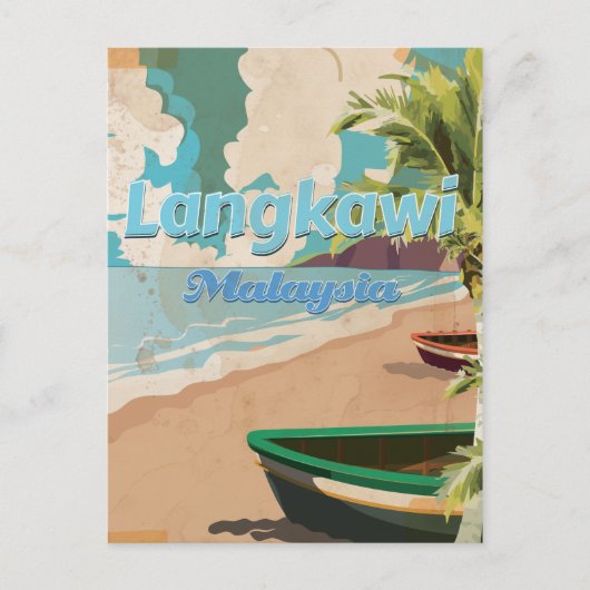 Langkawi Malaysia Vintages Urlaubspenster Postkarte (Vorderseite)