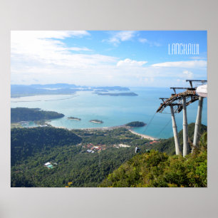 Langkawi Seilbahn Bergblick Reise Souvenir Poster