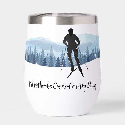 Langlauf-Design Thermalwine Tumbler (Rückseite)