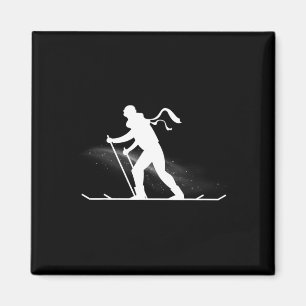 Langlauf, Langlauf mit lustigem Spruch Magnet
