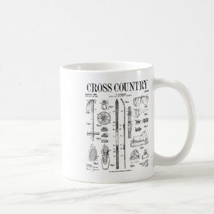 Langlauf-Ski Nordic-Skiing Ski Vintage-Patent-Ski Kaffeetasse