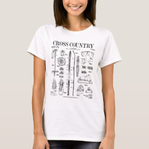 Langlauf Skilanglauf Ski Vintage Patent Ski T-Shirt