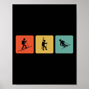 Langlauf Skitouren Vintage Skitouren Skibergsteige Poster