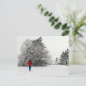 Langlaufen an einem Frosttag Postkarte (Stehend Vorderseite)