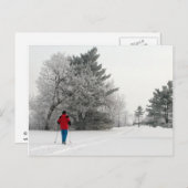 Langlaufen an einem Frosttag Postkarte (Vorne/Hinten)