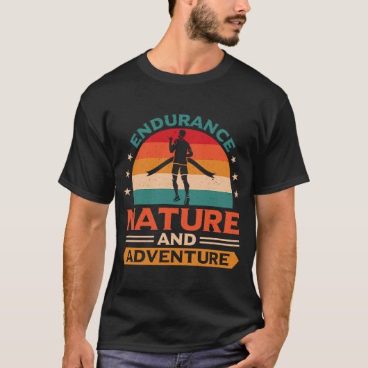 Langlaufen, Ausdauer, Natur und Adve T-Shirt (Vorderseite)