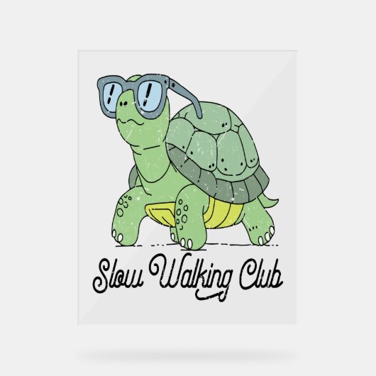 Langlaufen Club Niedlich Funny Turtle Acrylschild (Vorderseite)
