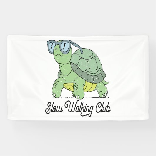 Langlaufen Club Niedlich Funny Turtle Banner (Horizontal)