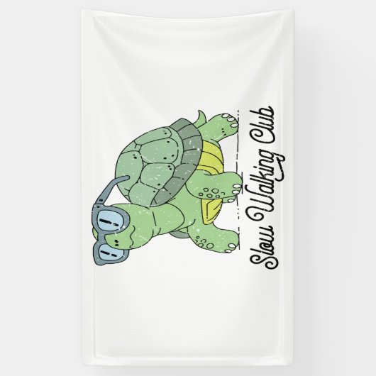 Langlaufen Club Niedlich Funny Turtle Banner (Vertikal)