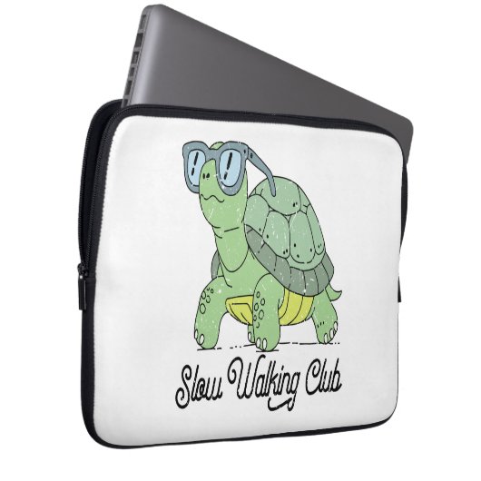 Langlaufen Club Niedlich Funny Turtle Laptopschutzhülle (Vorne Rechts)