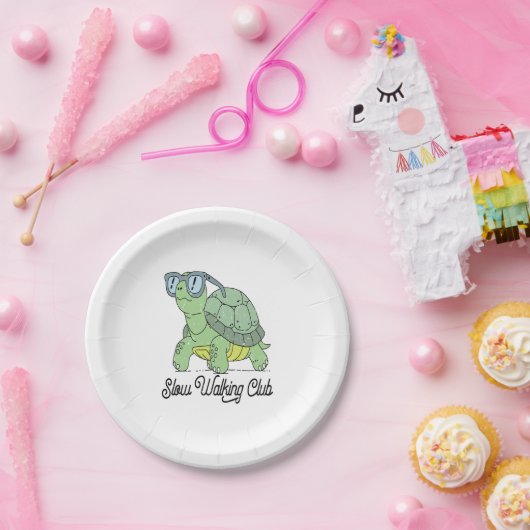 Langlaufen Club Niedlich Funny Turtle Pappteller (Party)