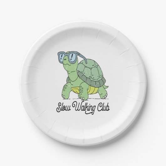 Langlaufen Club Niedlich Funny Turtle Pappteller (Vorderseite)