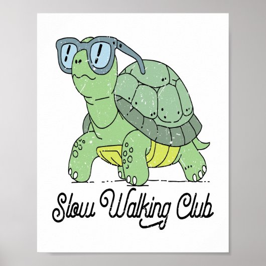 Langlaufen Club Niedlich Funny Turtle Poster (Vorne)