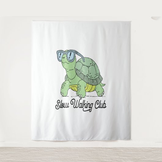 Langlaufen Club Niedlich Funny Turtle Wandteppich (Vorderseite)