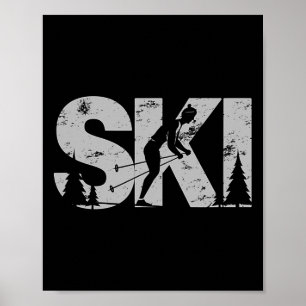 Langlaufen Cool Skifahren Nordic Skier Geschenk Wo Poster