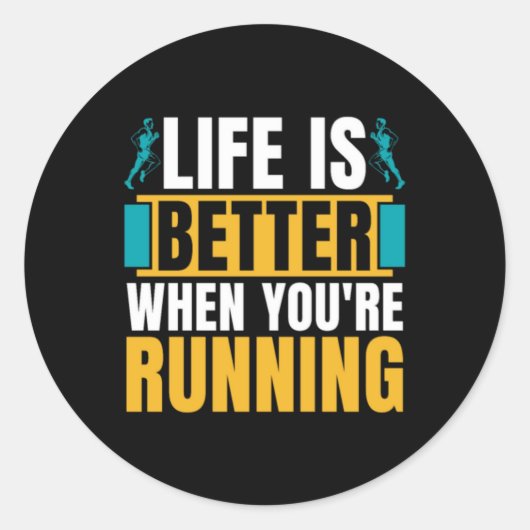 Langlaufen ist besser, wenn Athletik Runder Aufkleber (Vorderseite)