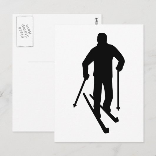 Langlaufen Postkarte (Vorne/Hinten)