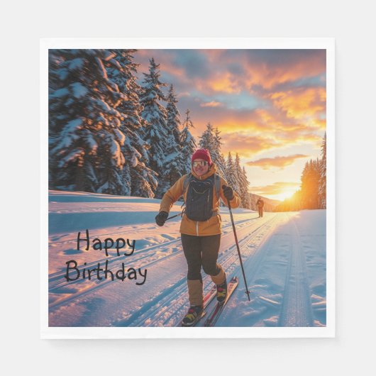 Langlaufen Serviette (Vorderseite)