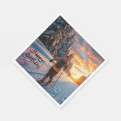 Langlaufen Serviette (Ecke)