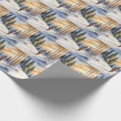 Langläufer im Winterwald Geschenkpapier (Ecke)