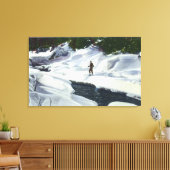 Langlaufpausen am Bergbach Leinwanddruck (Insitu (Wohnzimmer))