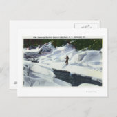 Langlaufpausen am Bergbach Postkarte (Vorne/Hinten)