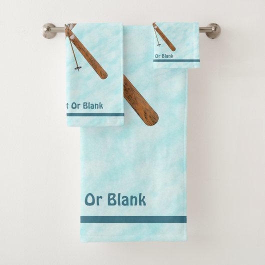 Langlaufski im Schnee Badhandtuch Set (Insitu)