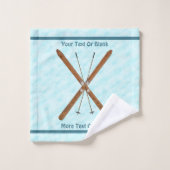 Langlaufski im Schnee Badhandtuch Set (Waschlappen)