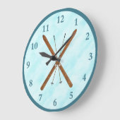 Langlaufski im Schnee Große Wanduhr (Winkel)