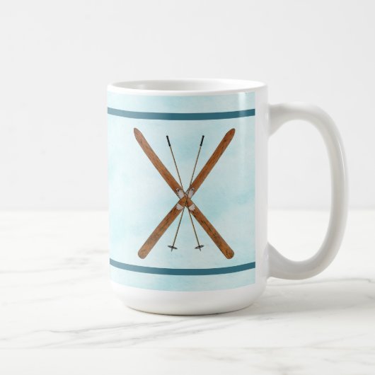 Langlaufski im Schnee Kaffeetasse (Rechts)