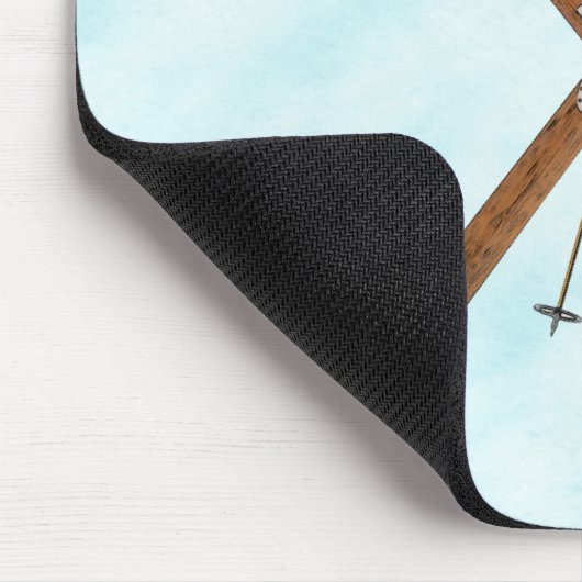 Langlaufski im Schnee Mousepad (Ecke)