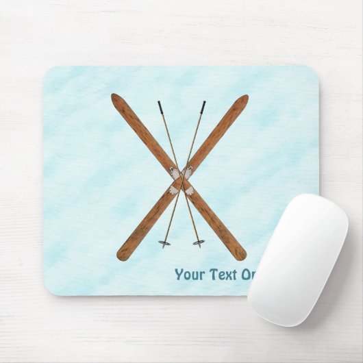 Langlaufski im Schnee Mousepad (Mit Mouse)