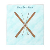 Langlaufski im Schnee Notizblock (Vorderseite)