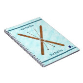 Langlaufski im Schnee Notizblock (Rechte Seite)