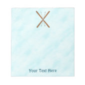 Langlaufski im Schnee Notizblock (Vorderseite)