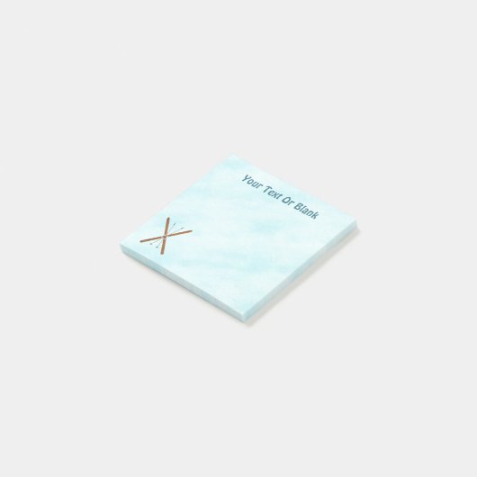 Langlaufski im Schnee Post-it Klebezettel (angewinkelt)