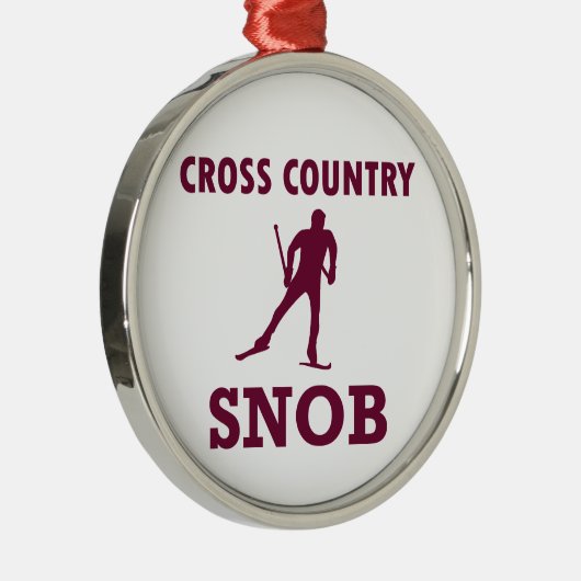 Langlaufski Silbernes Ornament (Rechts)