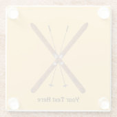 Langlaufskier und Polen Glasuntersetzer (Rückseite)