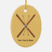 Langlaufskier und Polen Keramikornament (Vorne)