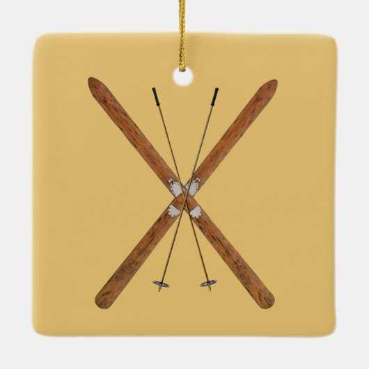 Langlaufskier und Polen Keramikornament (Rückseite)