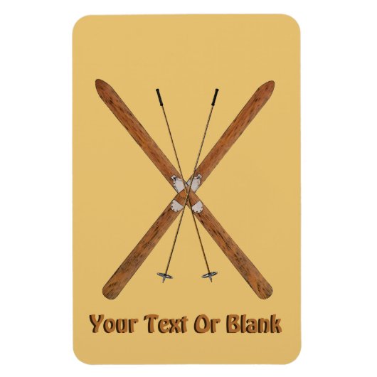 Langlaufskier und Polen Magnet (Vertikal)