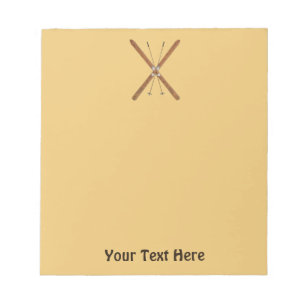 Langlaufskier und Polen Notizblock